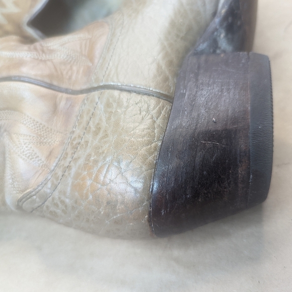 Dan Post boots men's size 9D brown Shrunken Bull Shoulder leather vamp and pulls - Picture 10 of 12